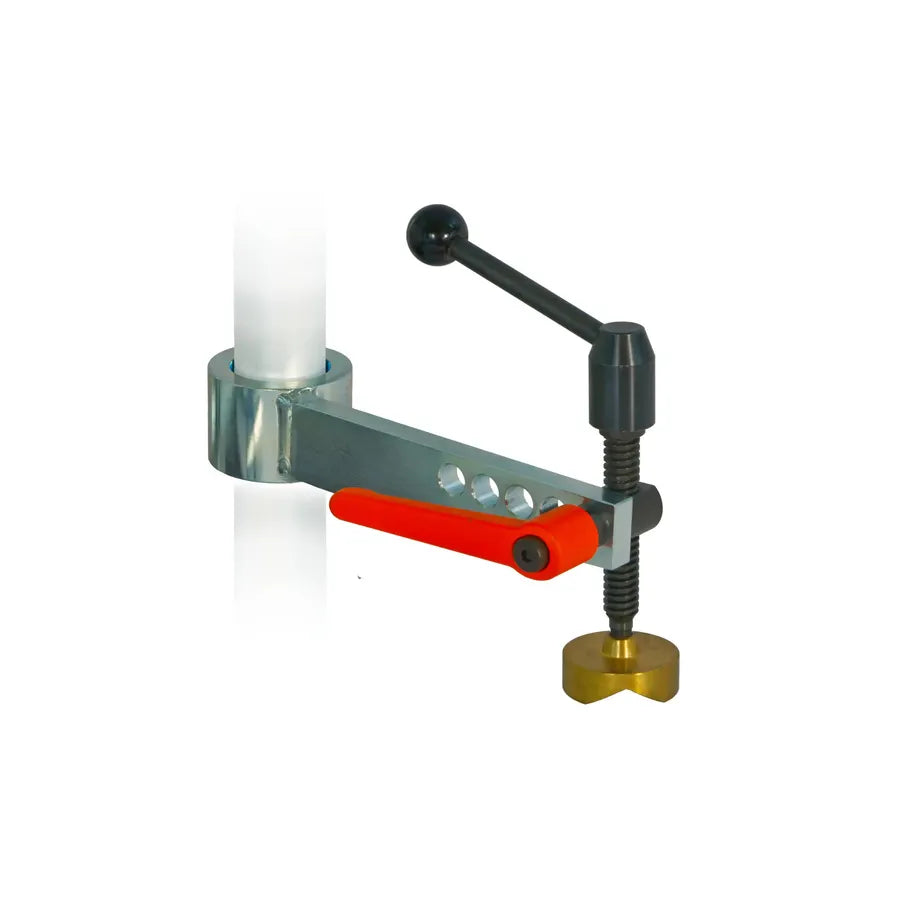 Clamping arm with clamping element for clamping tower ø 50 mm