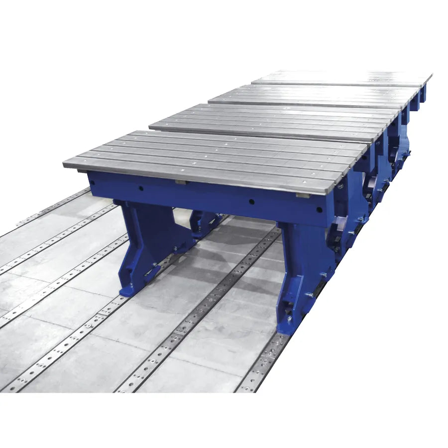 Ansicht von drei verschiebbaren Tischbrücken auf der Fahrbahn