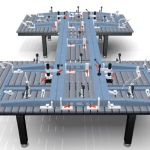 Spannbeispiel Rahmenbau auf FÖRSTER Schweisstisch